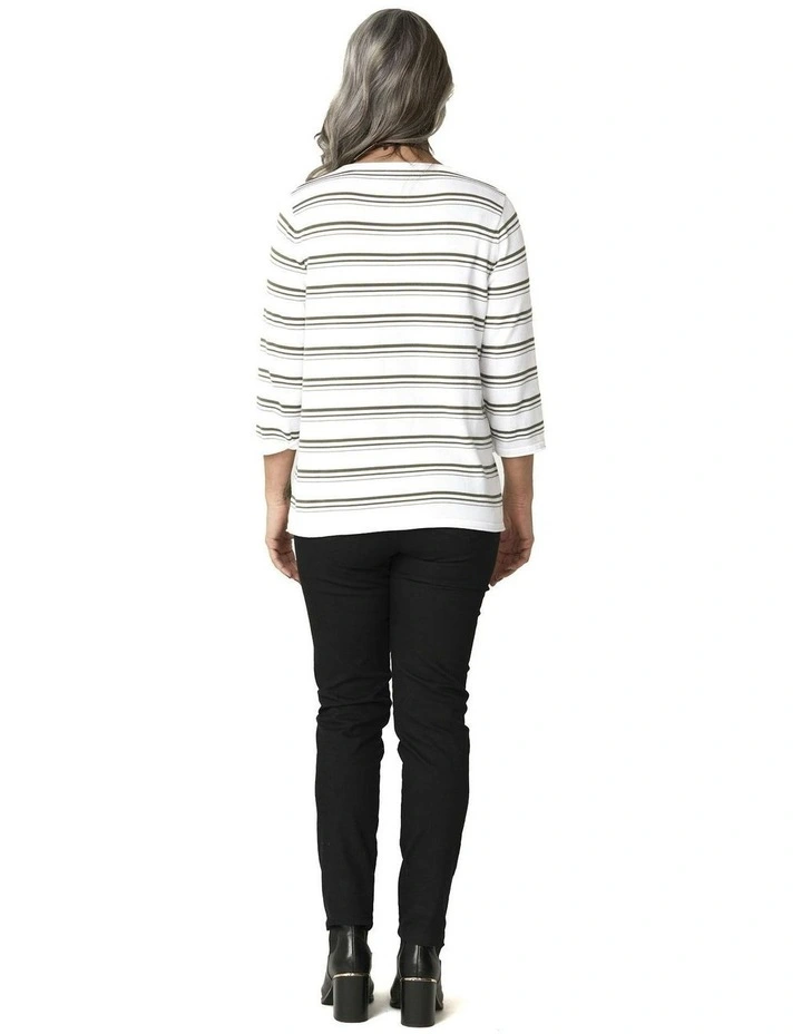 Felix Stripe 3/4 Sleeve Sweater image 2