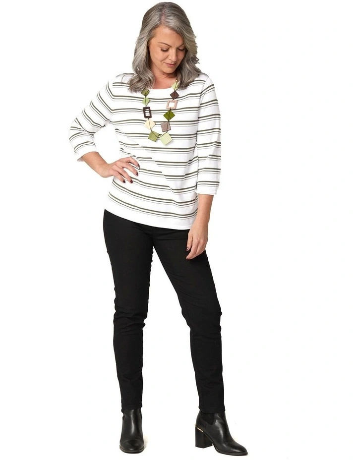 Felix Stripe 3/4 Sleeve Sweater image 4