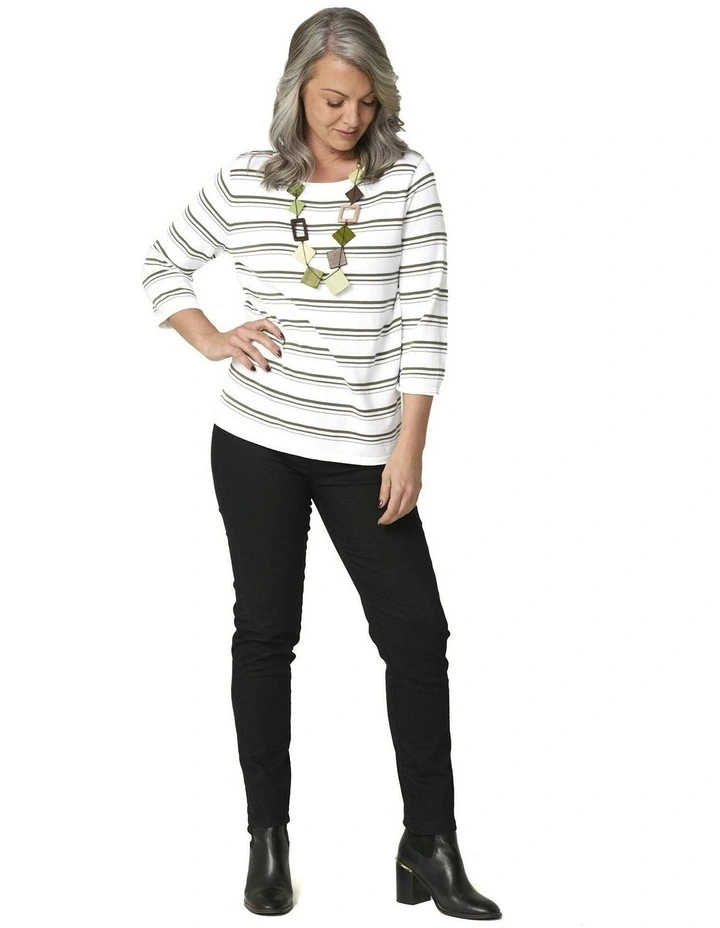Felix Stripe 3/4 Sleeve Sweater image 4