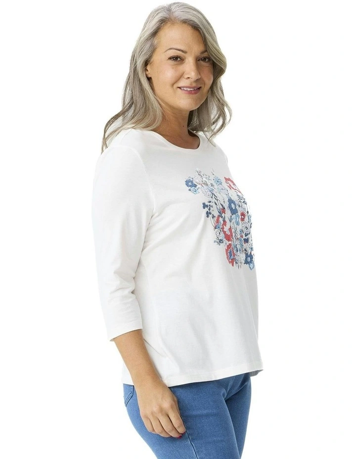 Jerry 3/4 Sleeve Print Front Tee image 3