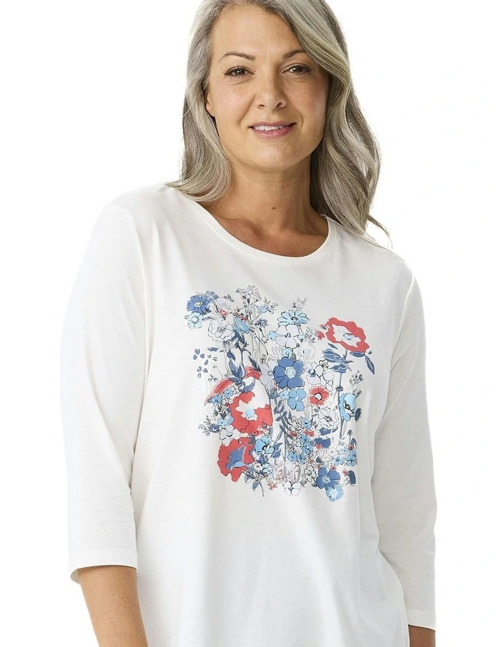 Jerry 3/4 Sleeve Print Front Tee image 4