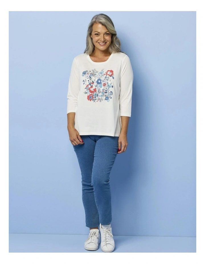 Jerry 3/4 Sleeve Print Front Tee image 5