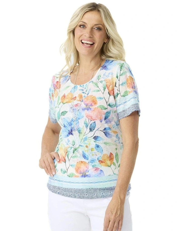 Romy Short Sleeve Burn Out Print Tee image 1