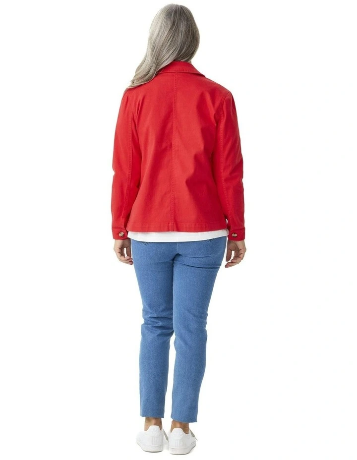 Shelby Stretch Utility Jacket in Red image 2