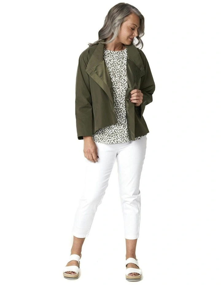 Fontana Crop Wrap Jacket in Olive image 4