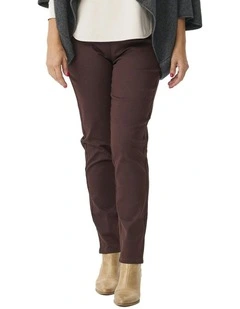 Suzy Stretch Long Pull On Jean in Chocolate
