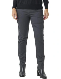 Suzy Stretch Long Pull On Jeans in Charcoal