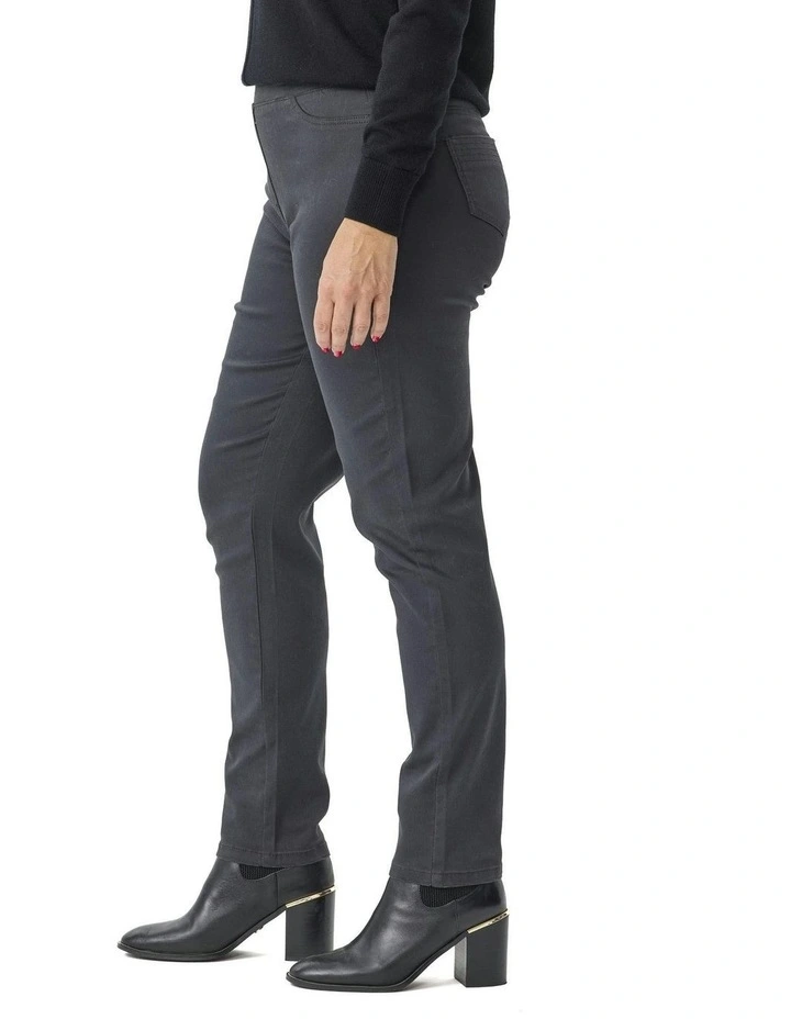 Suzy Stretch Long Pull On Jeans in Charcoal image 3
