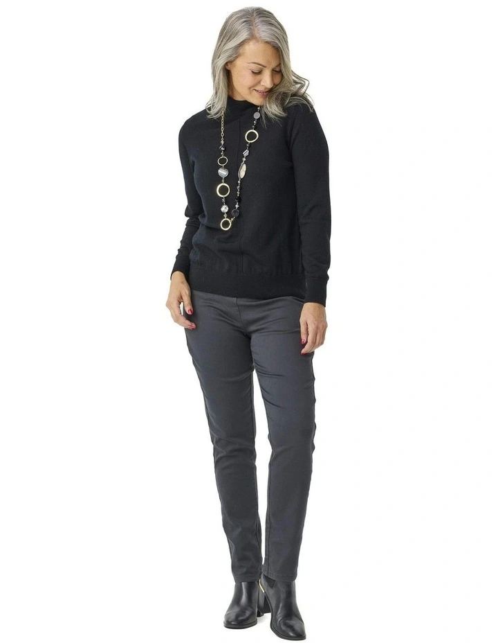 Suzy Stretch Long Pull On Jeans in Charcoal image 4