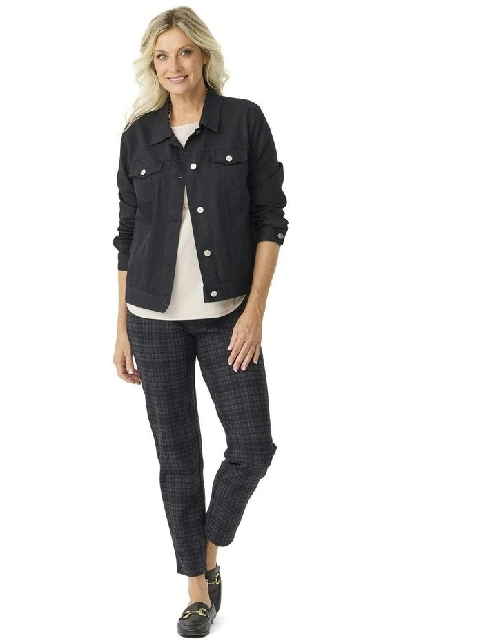 Caplan Stretch Check Warm Pant in Black image 4