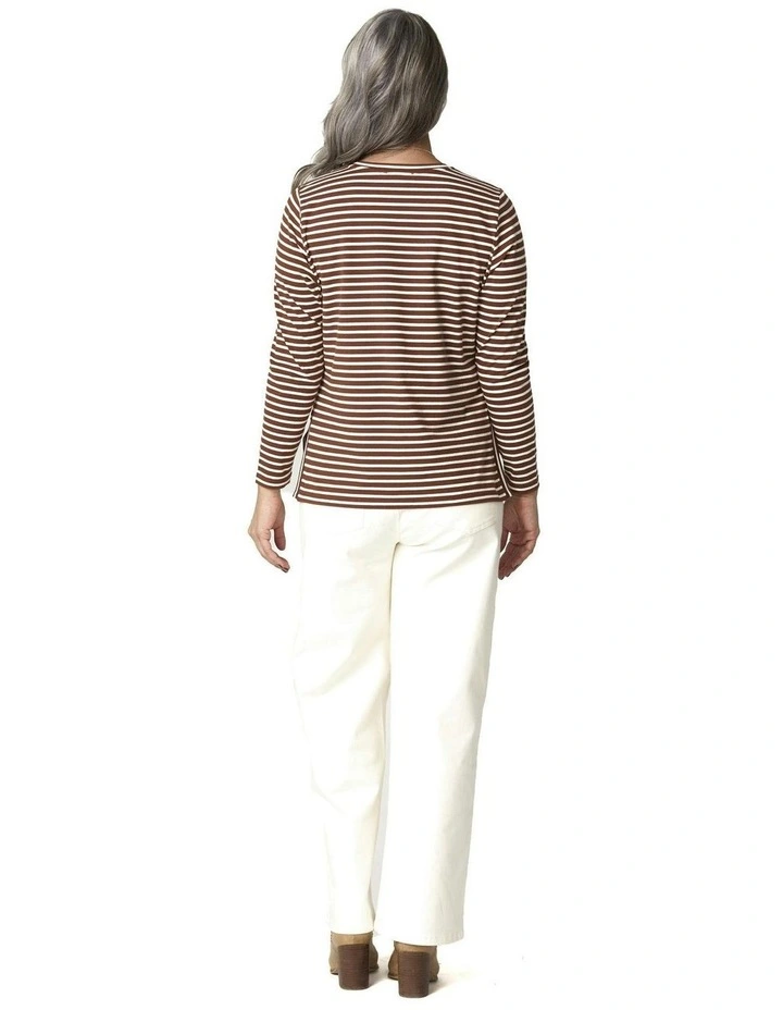 Evie Stretch Straight Pull On Jeans in Ecru image 2