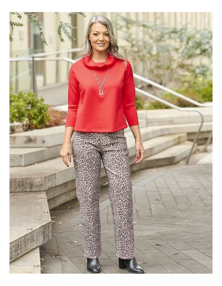 Evie Stretch Straight Pull On Jeans in Assorted image 5