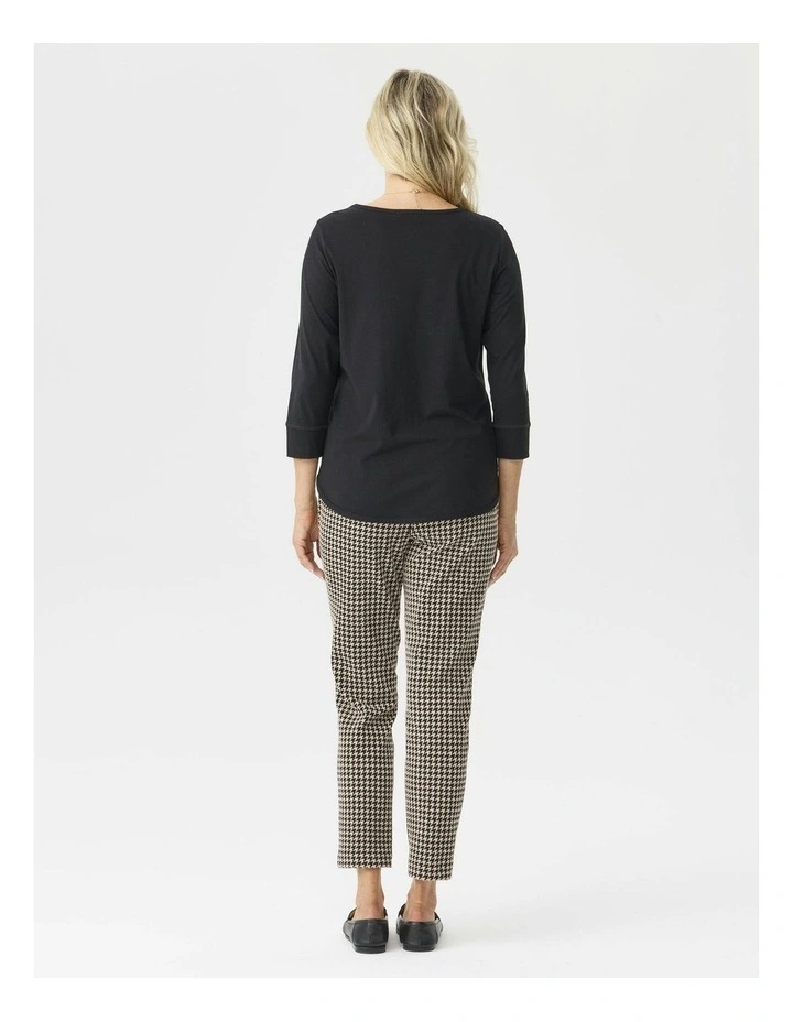 Derby Check Stretch Pant 7/8 in Camel image 2