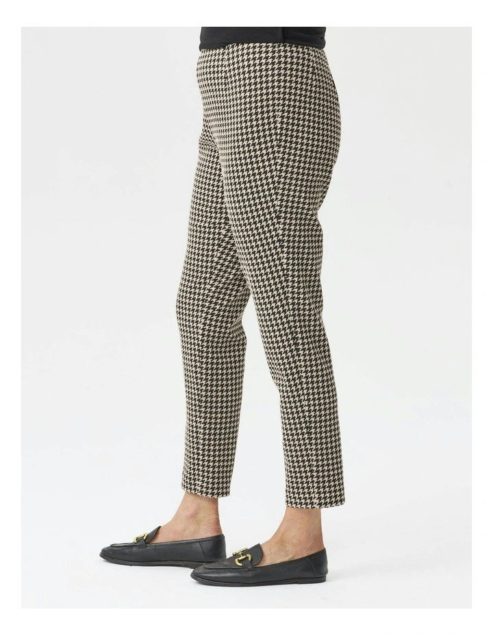 Derby Check Stretch Pant 7/8 in Camel image 3