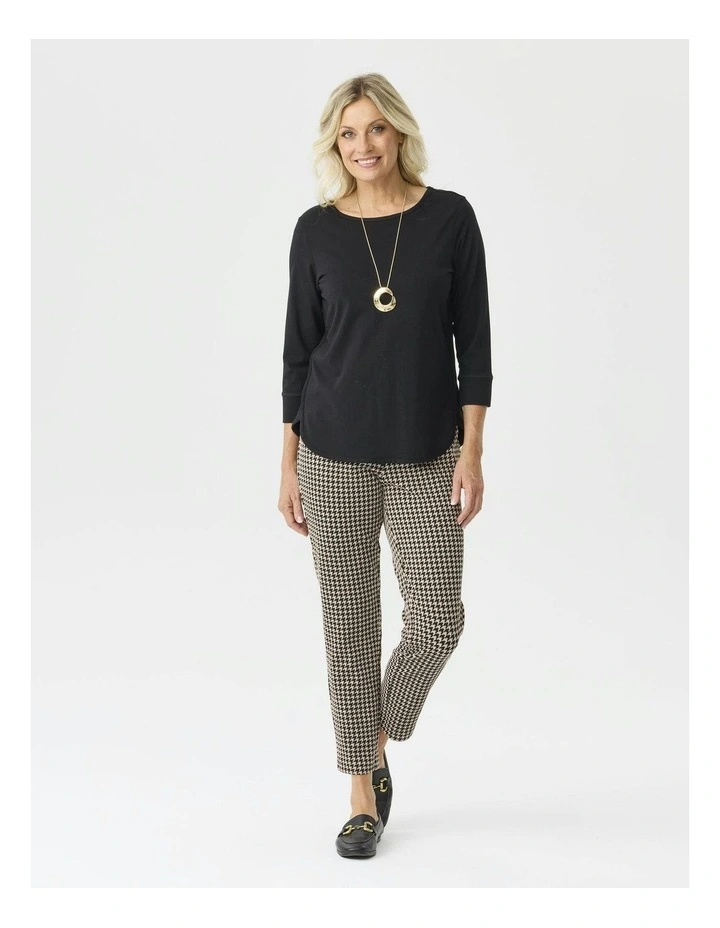 Derby Check Stretch Pant 7/8 in Camel image 4