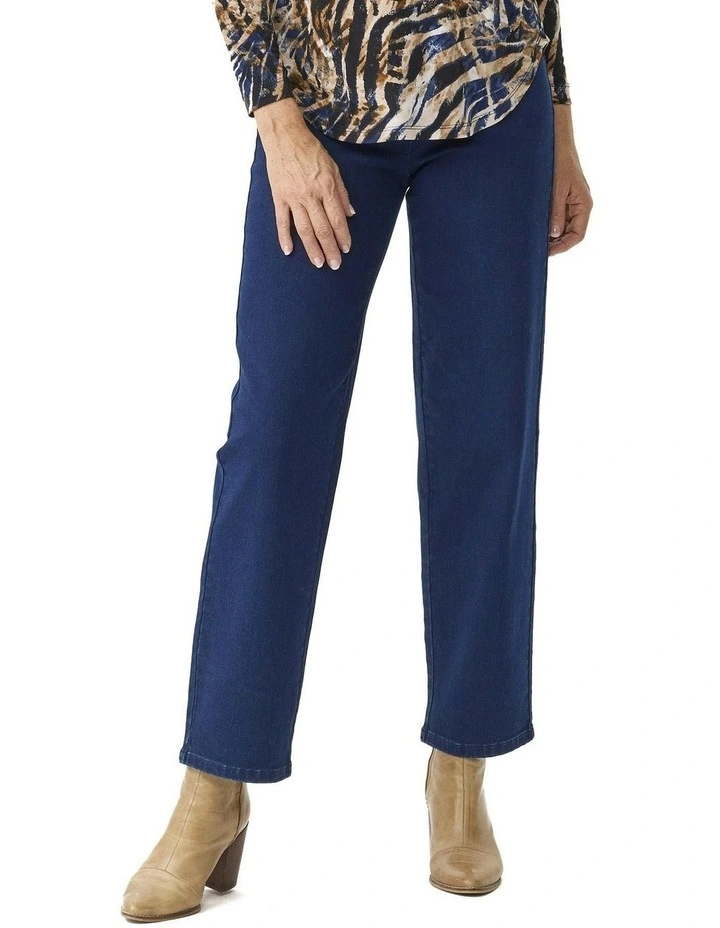 Suzy Straight Leg Pull On Jeans in Indigo image 1