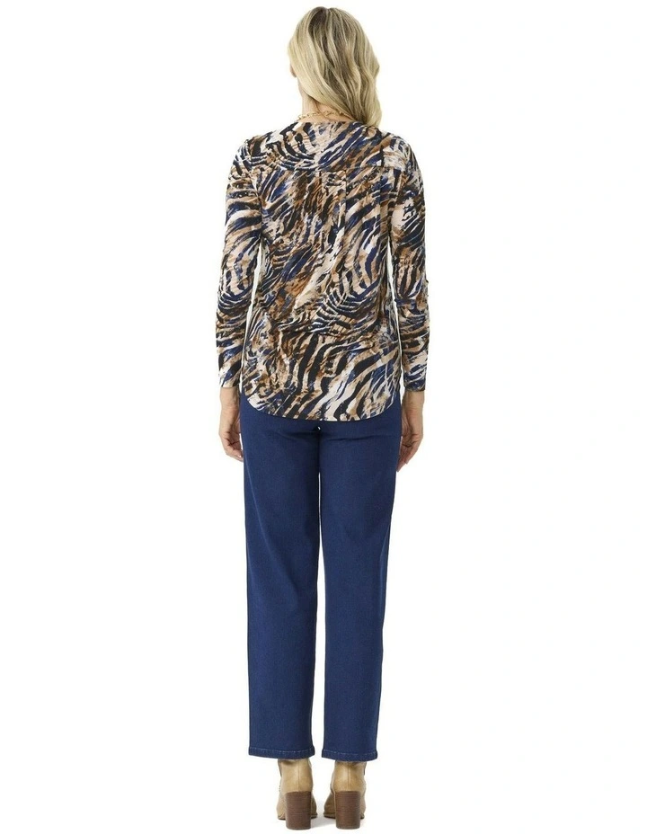 Suzy Straight Leg Pull On Jeans in Indigo image 2