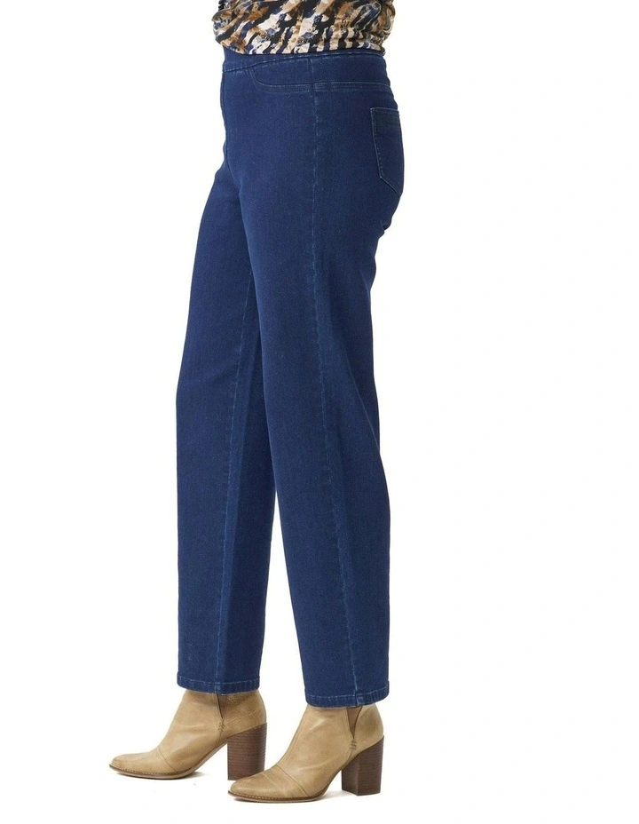 Suzy Straight Leg Pull On Jeans in Indigo image 3
