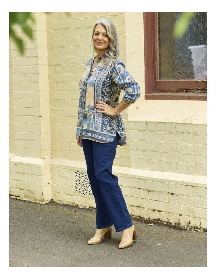 Suzy Straight Leg Pull On Jeans in Indigo image 5