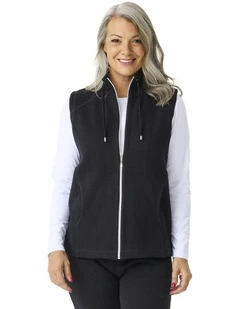 Haven Zip Up Vest in Black