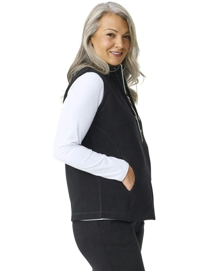 Haven Zip Up Vest in Black image 3