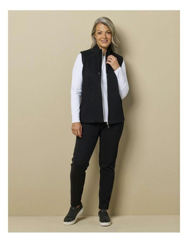 Haven Zip Up Vest in Black image 4