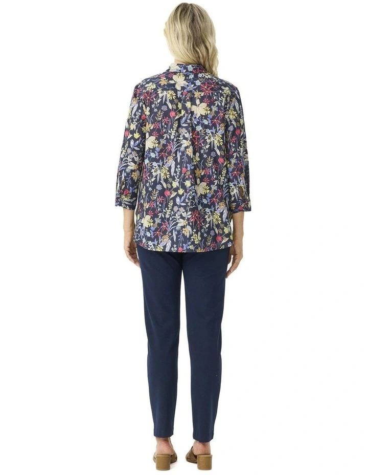 Vanessa 3/4 Sleeve Shirt in Navy Multi image 2