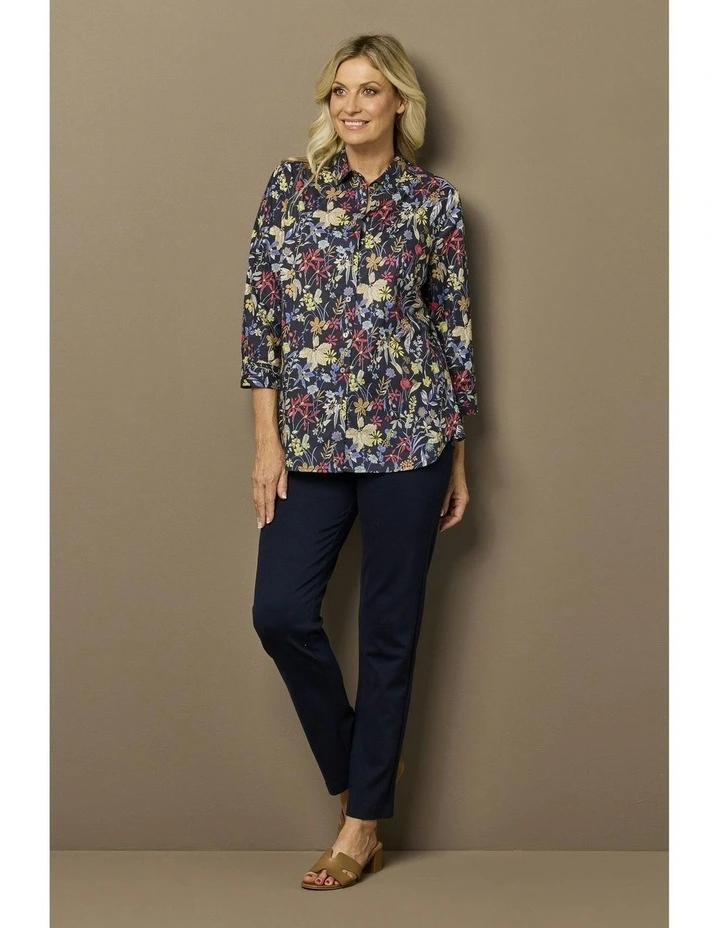 Vanessa 3/4 Sleeve Shirt in Navy Multi image 4