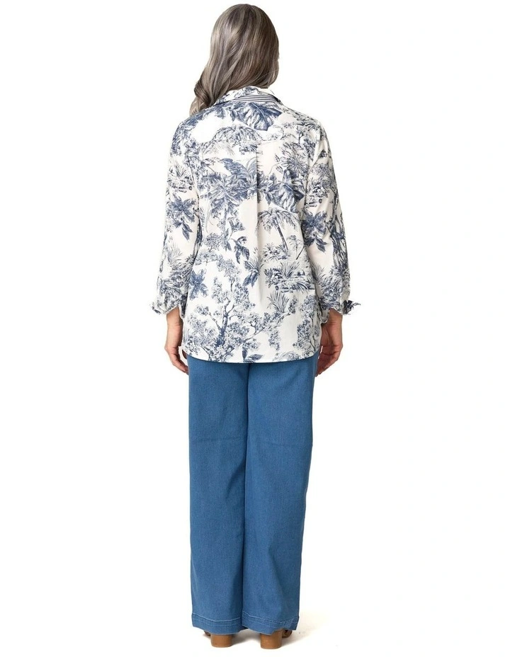 Landscape Long Sleeve Ribbon Trim Shirt in Assorted image 2