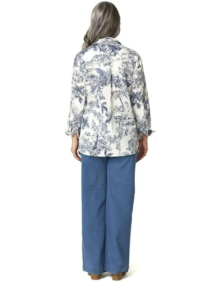 Landscape Long Sleeve Ribbon Trim Shirt in Assorted image 2