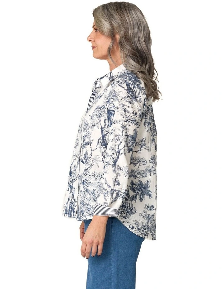 Landscape Long Sleeve Ribbon Trim Shirt in Assorted image 3