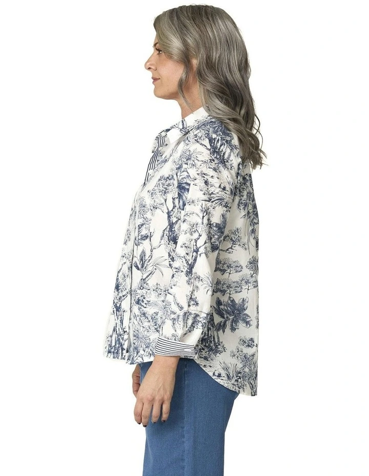 Landscape Long Sleeve Ribbon Trim Shirt in Assorted image 3