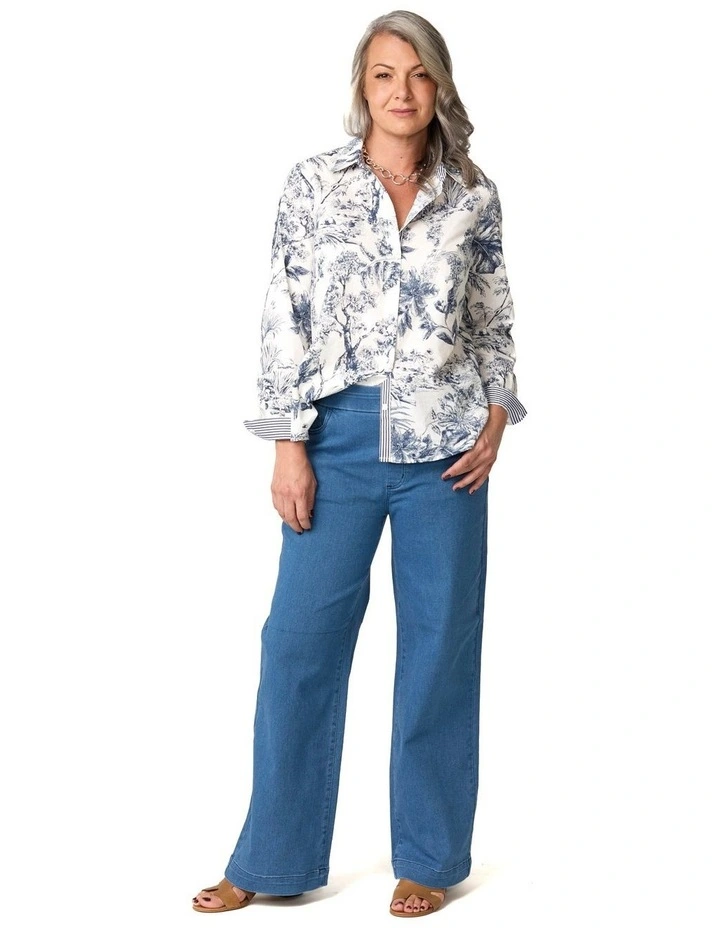 Landscape Long Sleeve Ribbon Trim Shirt in Assorted image 4