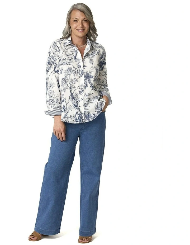 Landscape Long Sleeve Ribbon Trim Shirt in Assorted image 4