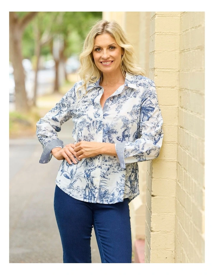 Landscape Long Sleeve Ribbon Trim Shirt in Assorted image 6