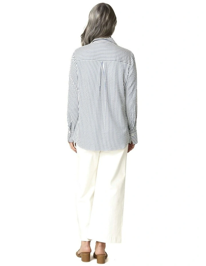 Allenby Stripe Long Sleeve Shirt in Blue image 2