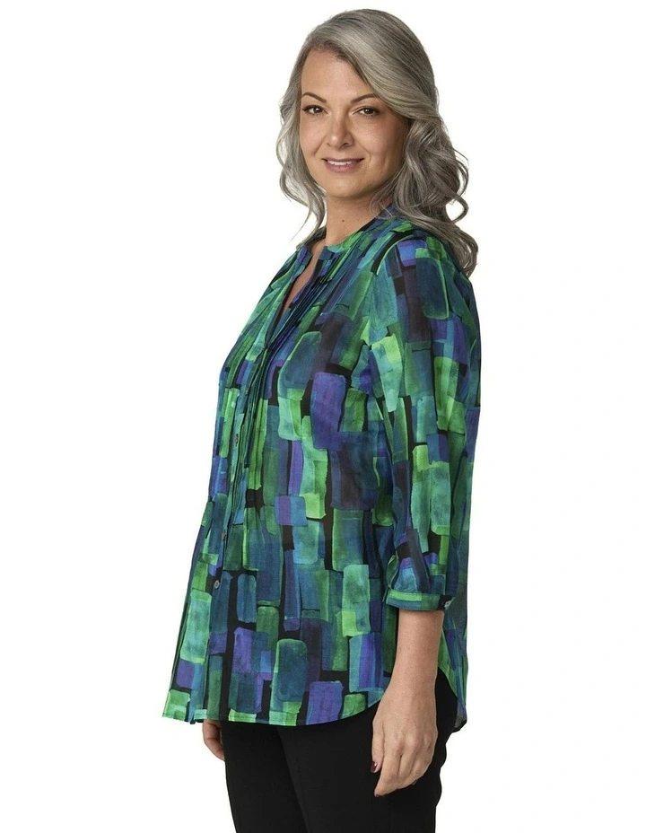 Lark Pintuck Front 3/4 Sv Shirt in Assorted image 3