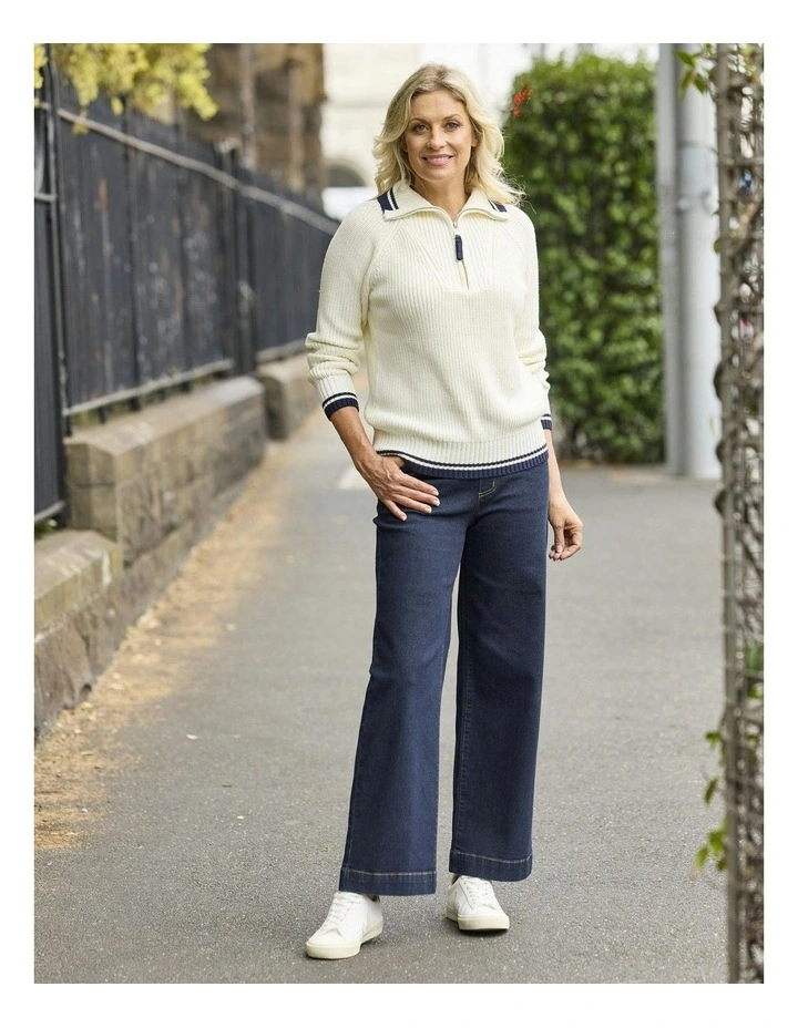 Cooper 1/4 Zip Sweater in Ivory image 5