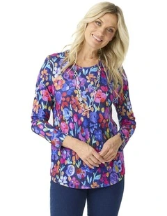 Coventry Print Long Sleeve Top in Assorted