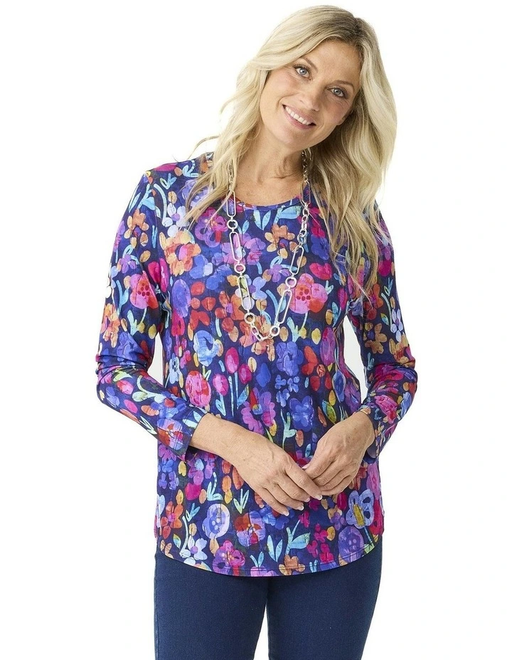 Coventry Print Long Sleeve Top in Assorted image 1