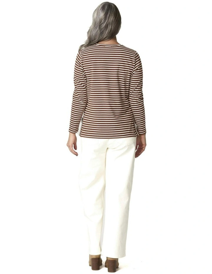 Caz Stripe Top in Rust image 2
