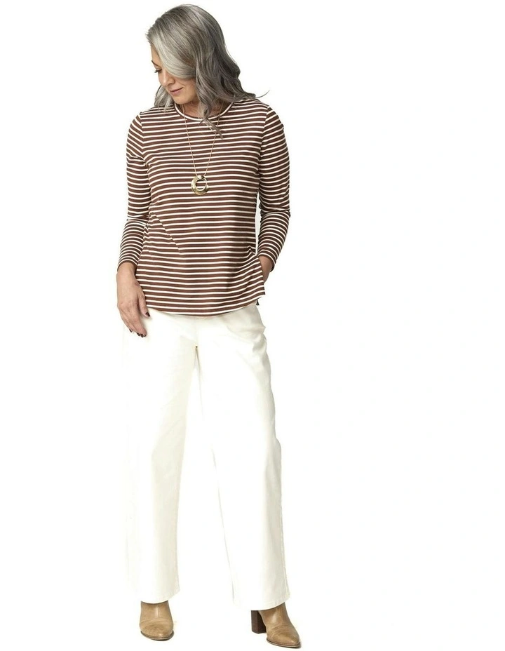 Caz Stripe Top in Rust image 4