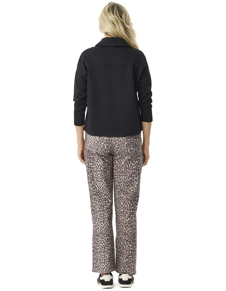 Charisma Cowl Neck Top in Black image 2