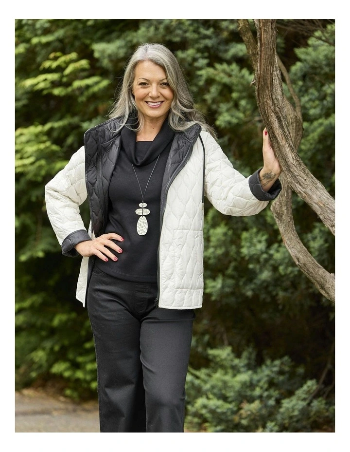 Charisma Cowl Neck Top in Black image 5