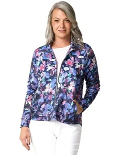Oasis Print Zip Up Jacket in Multi