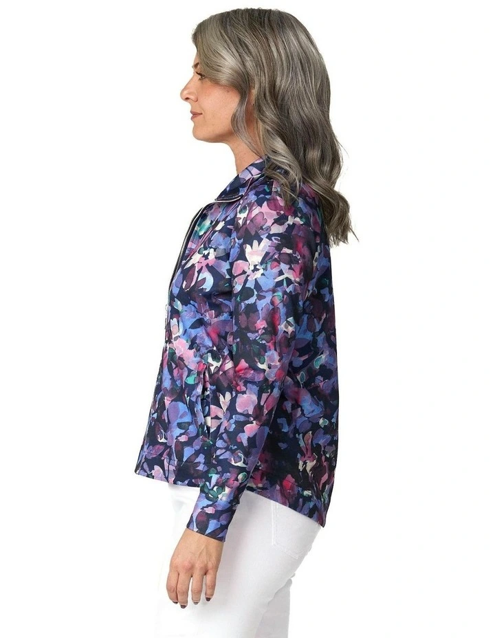 Oasis Print Zip Up Jacket in Multi image 3