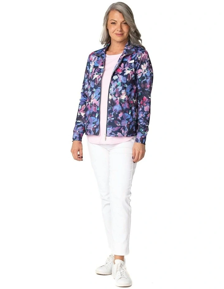 Oasis Print Zip Up Jacket in Multi image 4