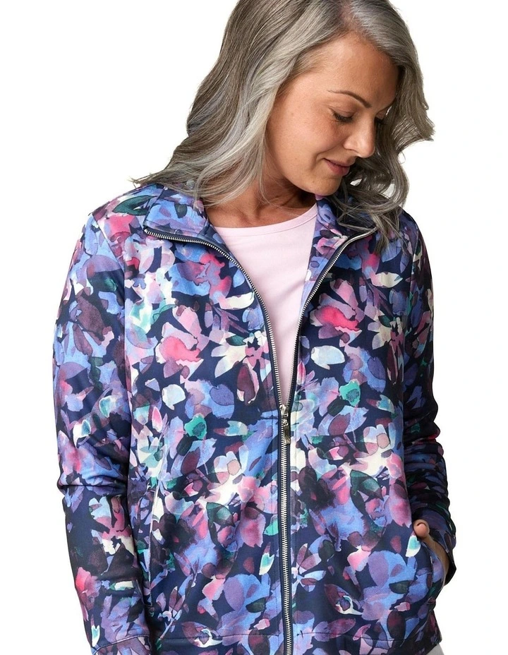 Oasis Print Zip Up Jacket in Multi image 5