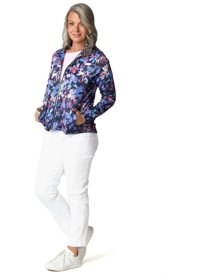 Oasis Print Zip Up Jacket in Multi image 7