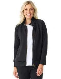 Pace Zip Up Jacket in Black